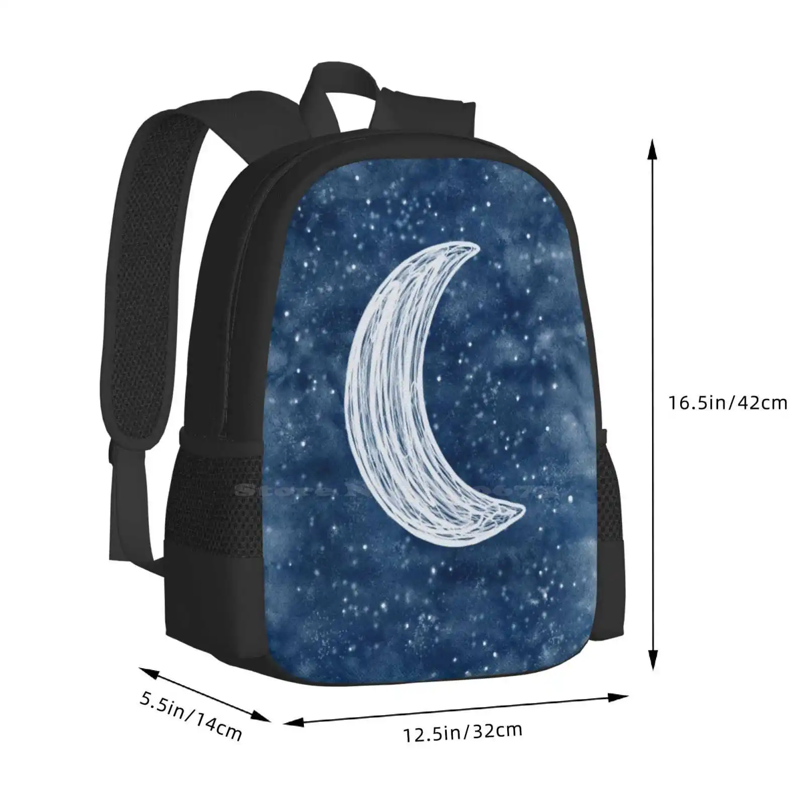 Mochila con patrón de estrellas y luna, bolsas de moda, cielo azul nocturno, acuarela, teléfono, textil Hippie, gran oferta