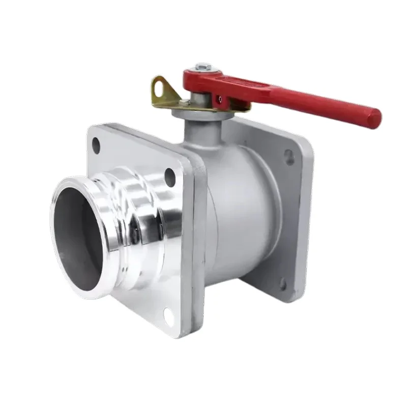 for Aluminum Alloy Sewage Suction Truck Adapter Fuel Tank Accessory DN100 Square Flange Ball Valve