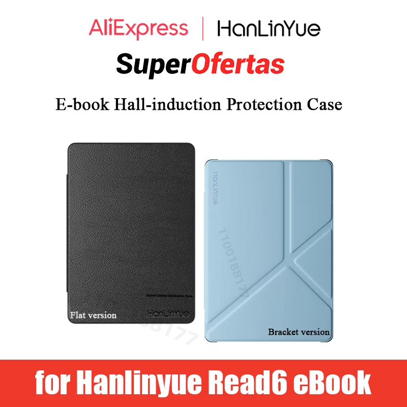 Customized PU Protective Case with Hall Sensing for Hanlinyue Read6 Ebook Reader Vertical Screen Support All-round Protection