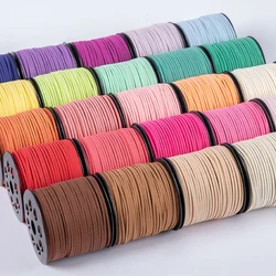 100yards 3mm Flat Faux Suede Braided Cord Korean Velvet Leather Handmade Thread String Rope For DIY Jewelry Making Supplies