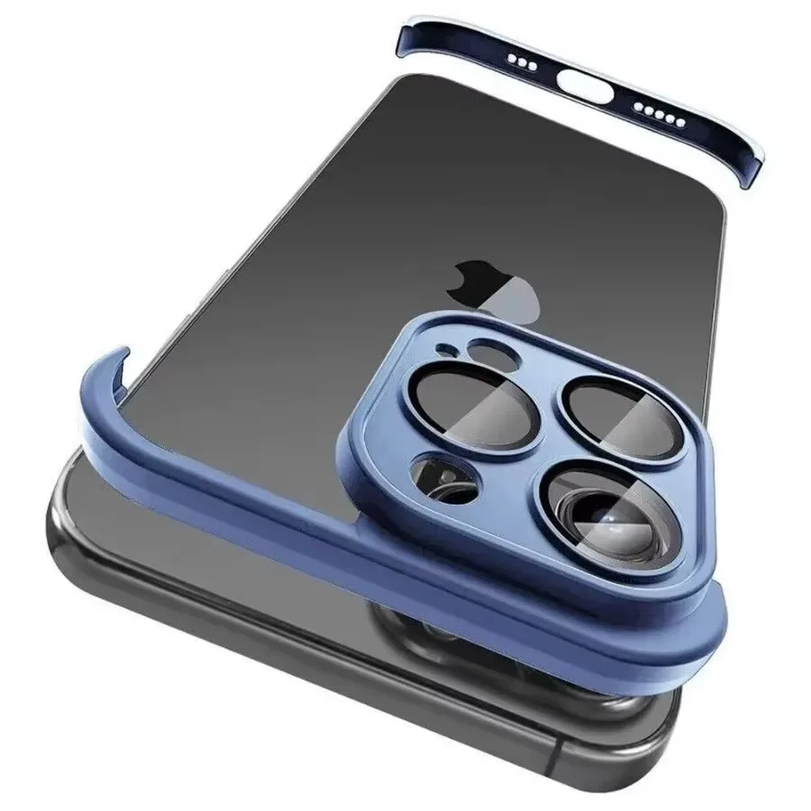 

Phone Case for iPhone 16 15 14 Plus 13 12 Pro Max Dropproof Top+Bottom Bumper Cover For 16 Pro Max Lens Protector TPU Corner Pad