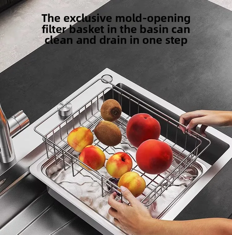 Large Single Slot 304 Stainless Steel Sink Kitchen Dishwashing Primary Color Sink