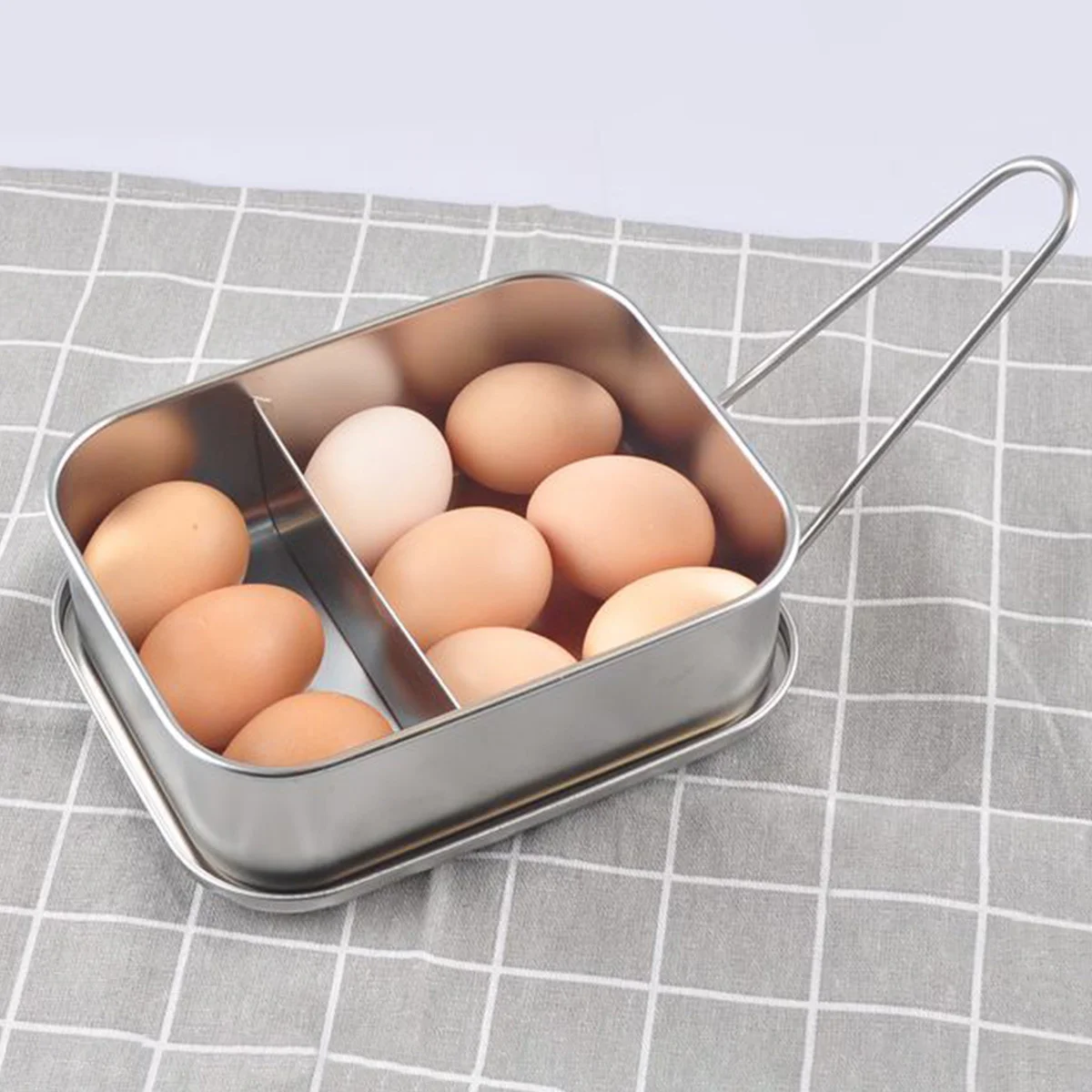 

304 Stainless Steel Lunch Box Square Bento Container 2 Compartment Food Carrier For Kitchen Office Camping Snack Storage