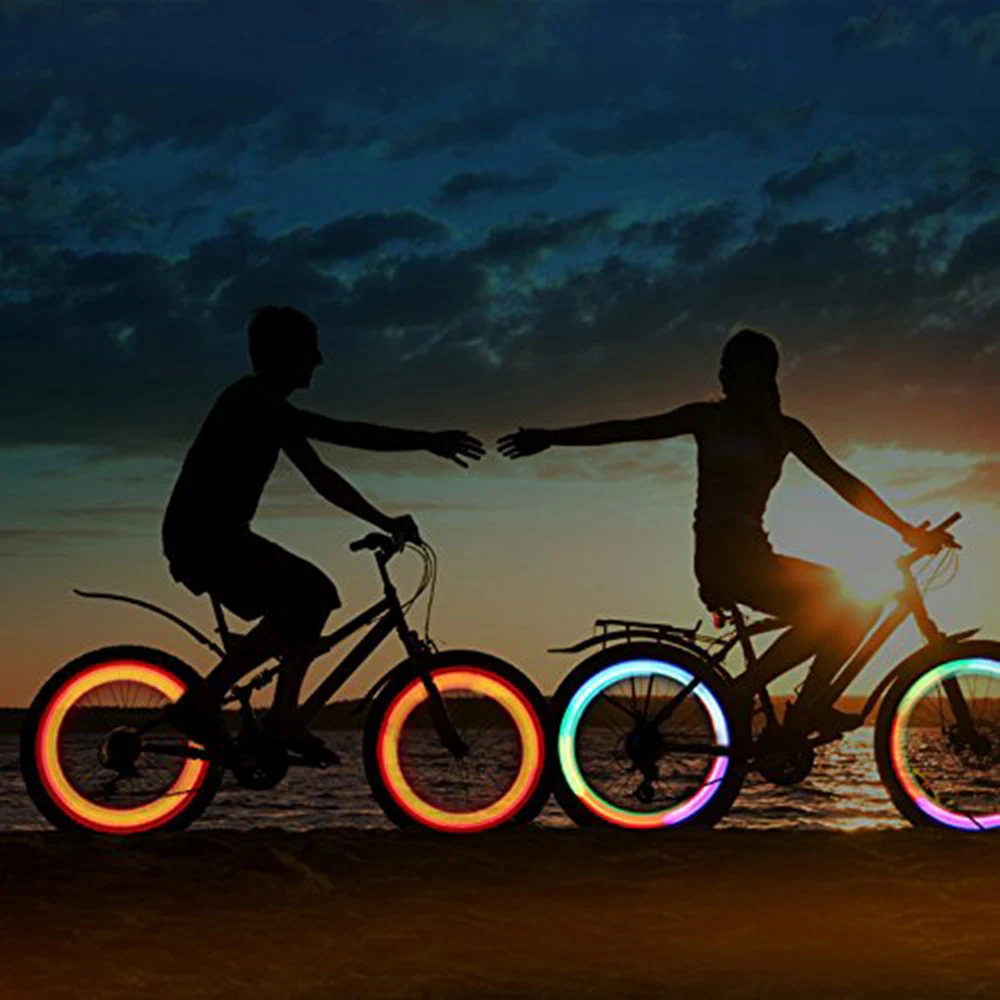 3 Modo Roda de Bicicleta Spoke Light LED Neon impermeável Luz de Aviso de Segurança da Bicicleta Fácil de instalar acessórios de bicicleta com bateria