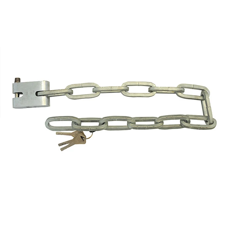 Silver stainless steel chain lock, anti-theft and anti-cutting, suitable for bicycle lock door iron door bicycle lock