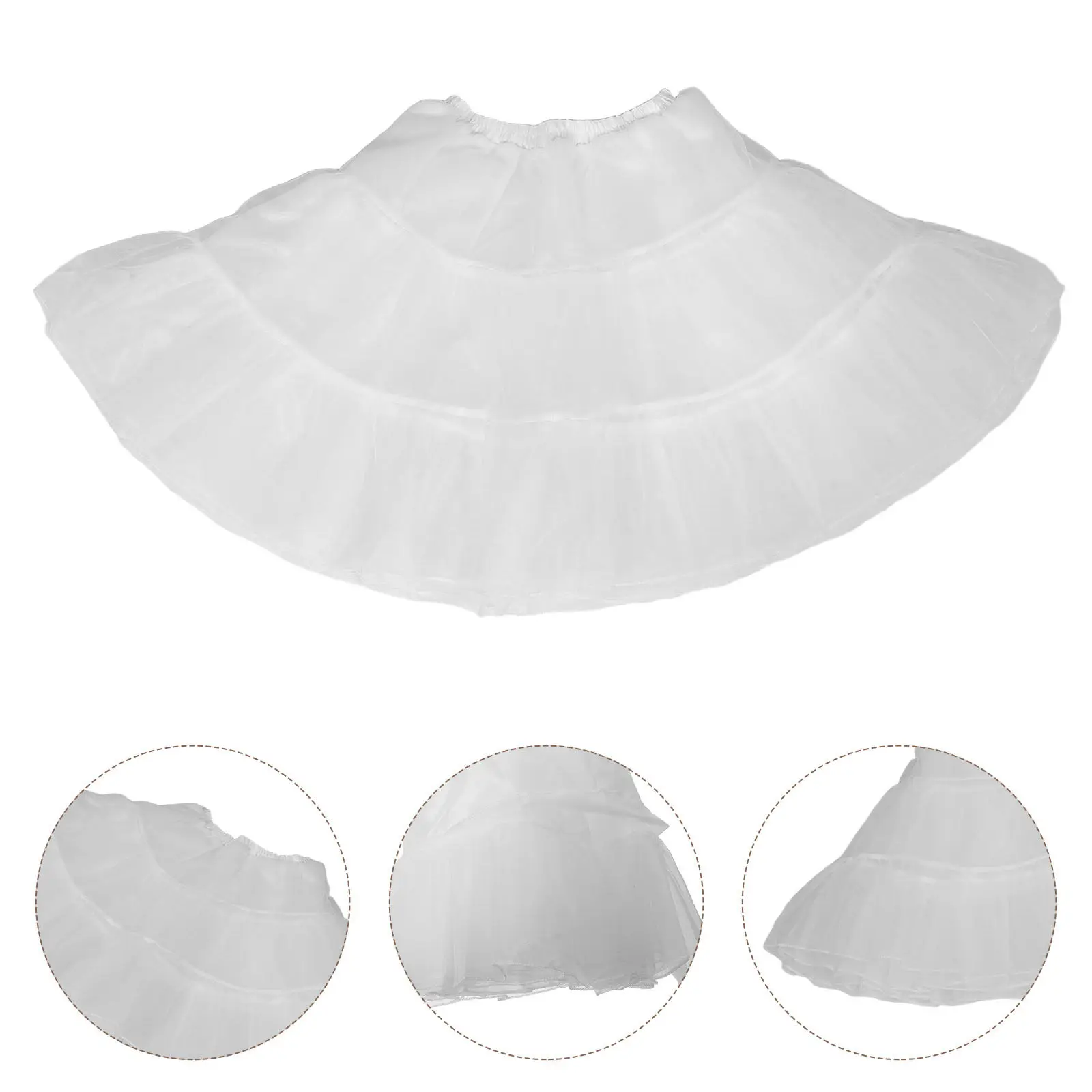 

Soft Mesh 4-Layered No-Bones Tulle Petticoat Skirt Short White Bridal Underskirt Support Wedding Lolita Dress Cosplay