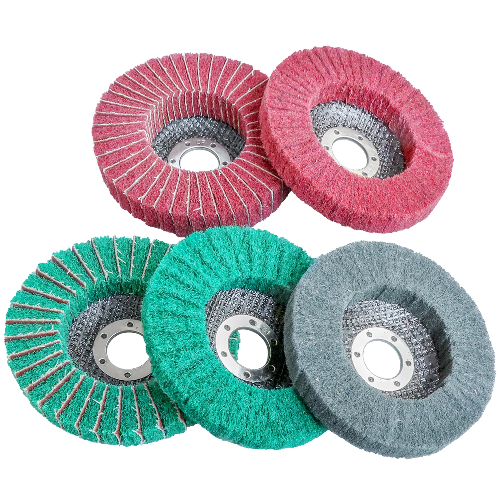 

4"/4.5"/5inch 125X22mm Nylon Fiber Flap Polishing Wheel Non-woven Grinding Metal Wood Disc Abrasive Disks