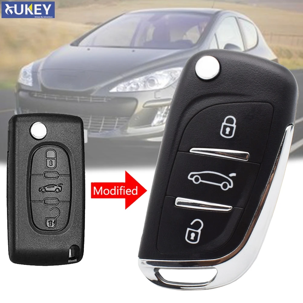 3 Button Modified Flip Folding Remote Car Key Shell Case For Peugeot 207 307 407 408 308 For Citroen C4 C2 HU83 Blade CE0536