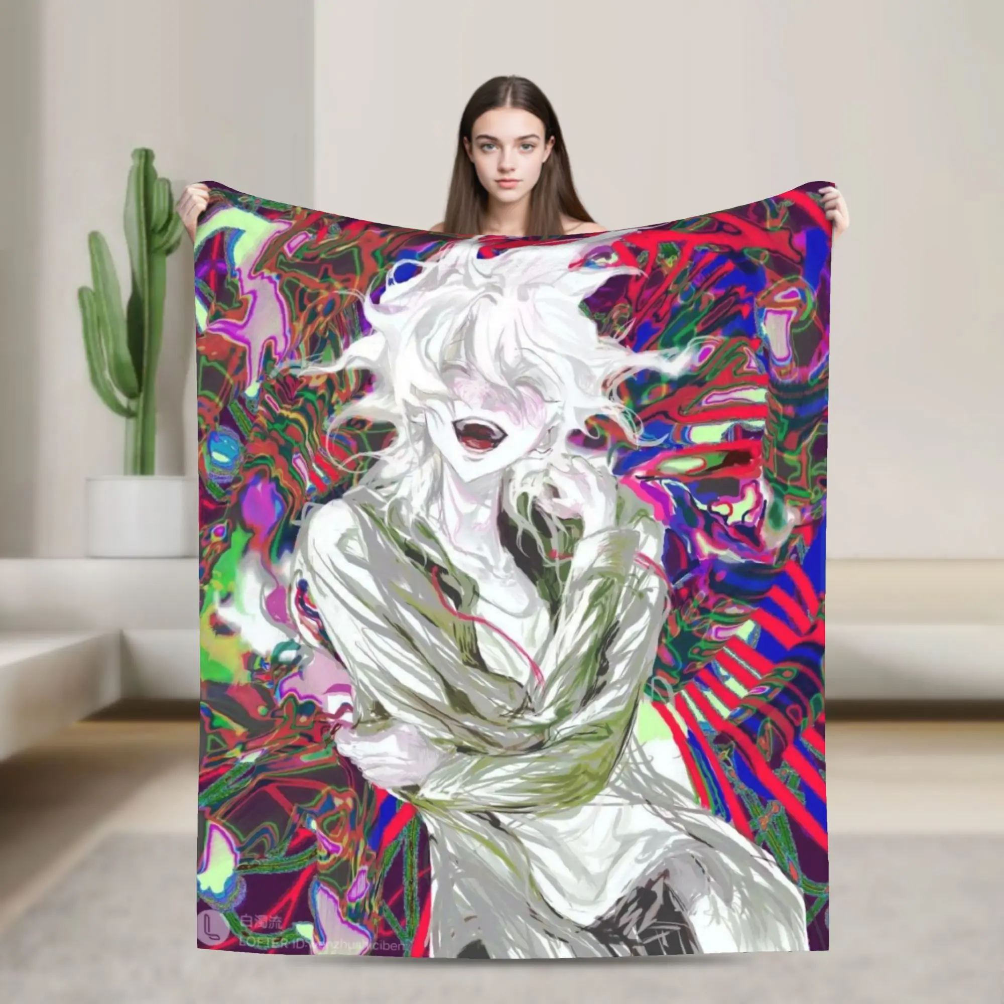 Nagito Komaeda The Ultimate Blanket Ultra-Soft Velvet Healing Present  Throw Blanket Plush Thin Quilt