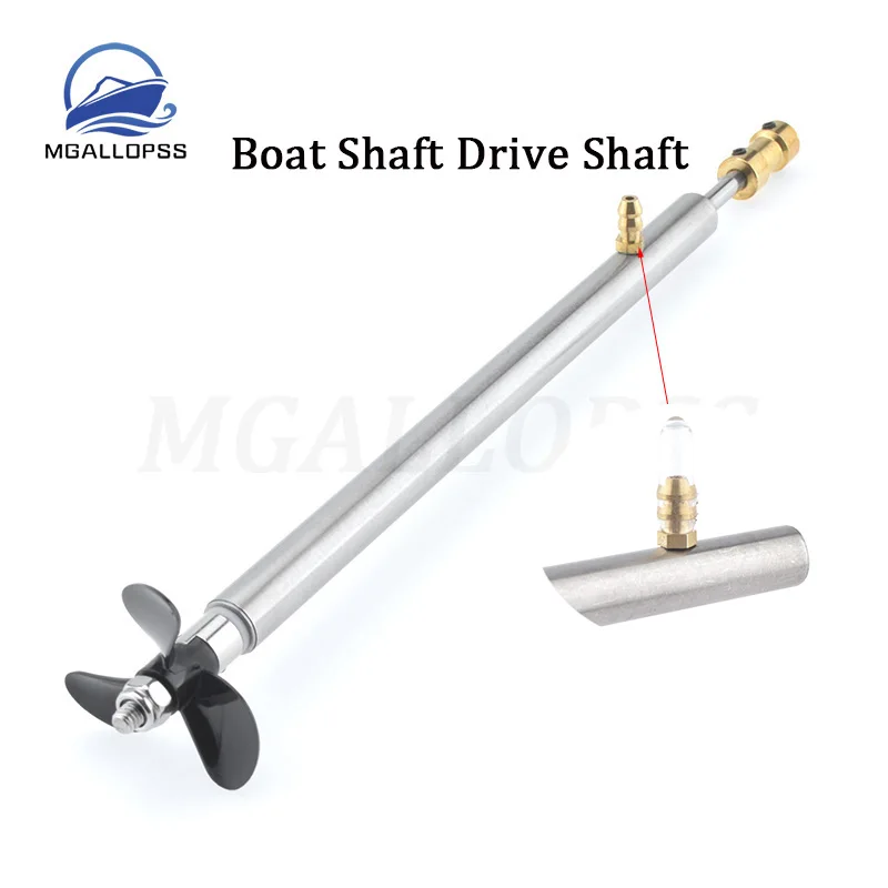 1set Include 4mm Boat Shaft Drive Shaft+3 Blades D36 Propeller+Copper Coupling+Shaft Sleeve With Grease Nozzle for Rc Boat