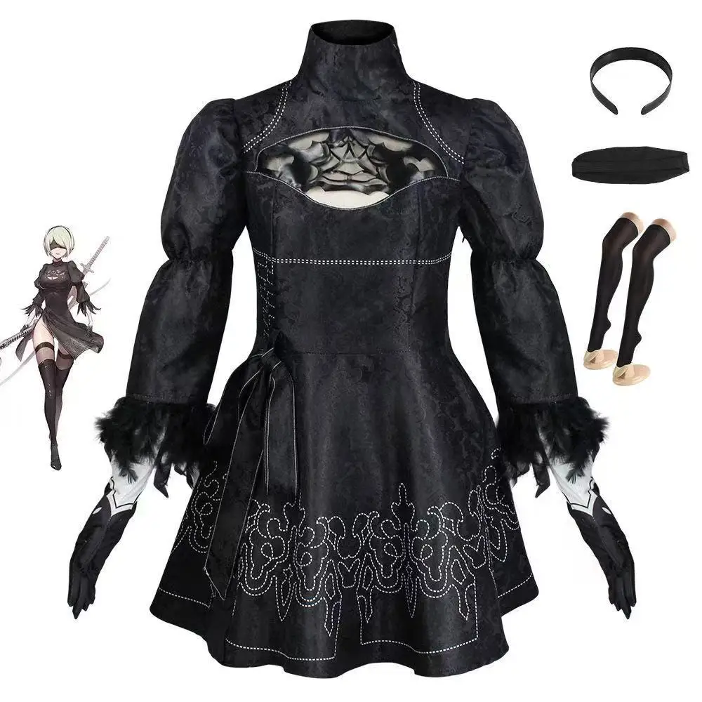 

Women's 2B Cosplay Set from NieR Automata Anime