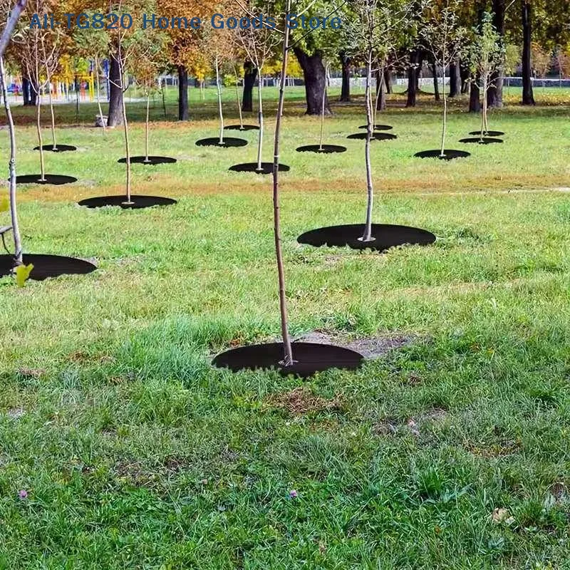 [TG820]10PCS Weed Mat Non-Woven Tree Mulch Ring Tree Protector Mat Reusable Weed Barrier For Weed Control Root Protectio