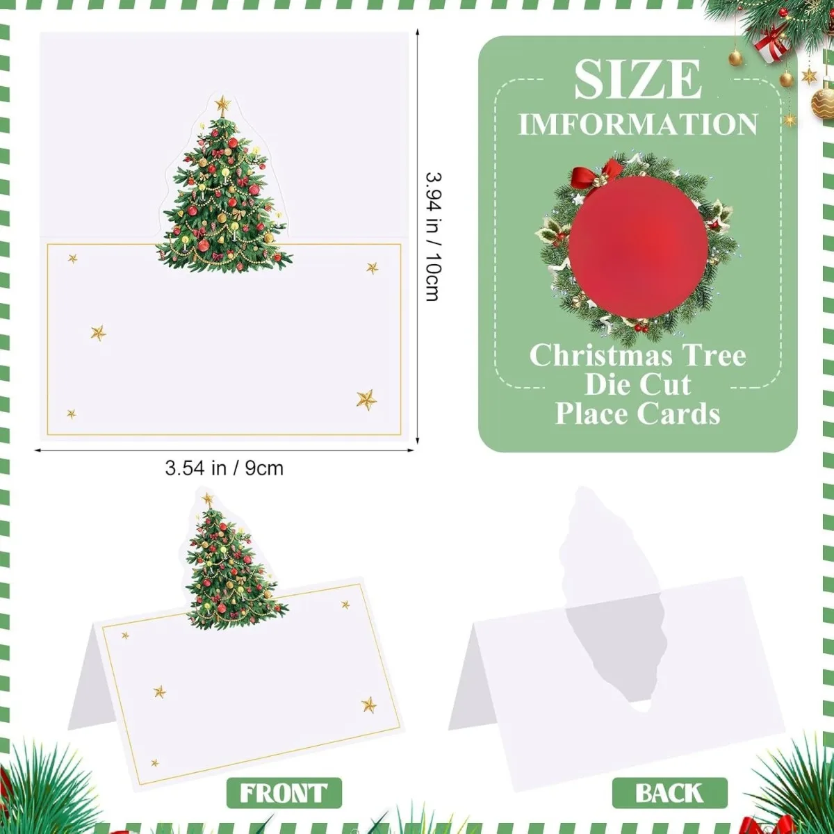 20/50/100 قطعة شجرة عيد الميلاد نمط اسم مكان بطاقة عيد ميلاد حفلة عيد الميلاد تسجيل في زميل العشاء الجلوس رقم الجدول بطاقة #3