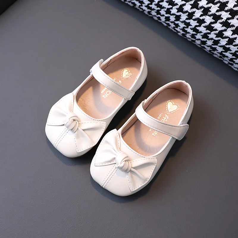 Mary Janes Girl Leather Shoes Spring Summer Children Sandals Princess Shoes Square Toe Bow-knot Kids Flats Girls Shoes CSH1520