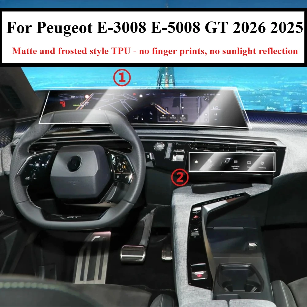 PPF-Schutzfolie für Peugeot E-3008 E-5008 2026 2025 Transparente TPU GPS-Navigations- und Schalttafel-Mittelkonsolen-Autozubehör – Detail 6