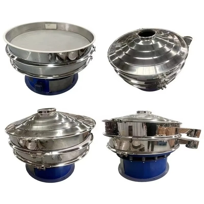 Food Safe  Stainless Steel Circular Vibrating Screening Machine Certified High Efficiency for Food Processing Grain Coarse