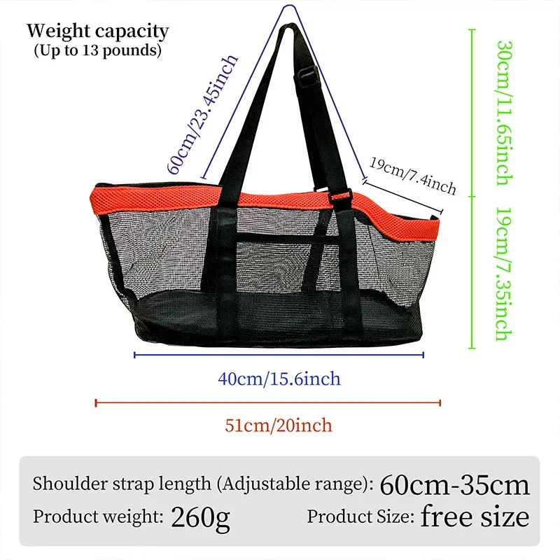 Pet products, dogs and cats, one-shoulder portable messenger bags, breathable mesh for traveling