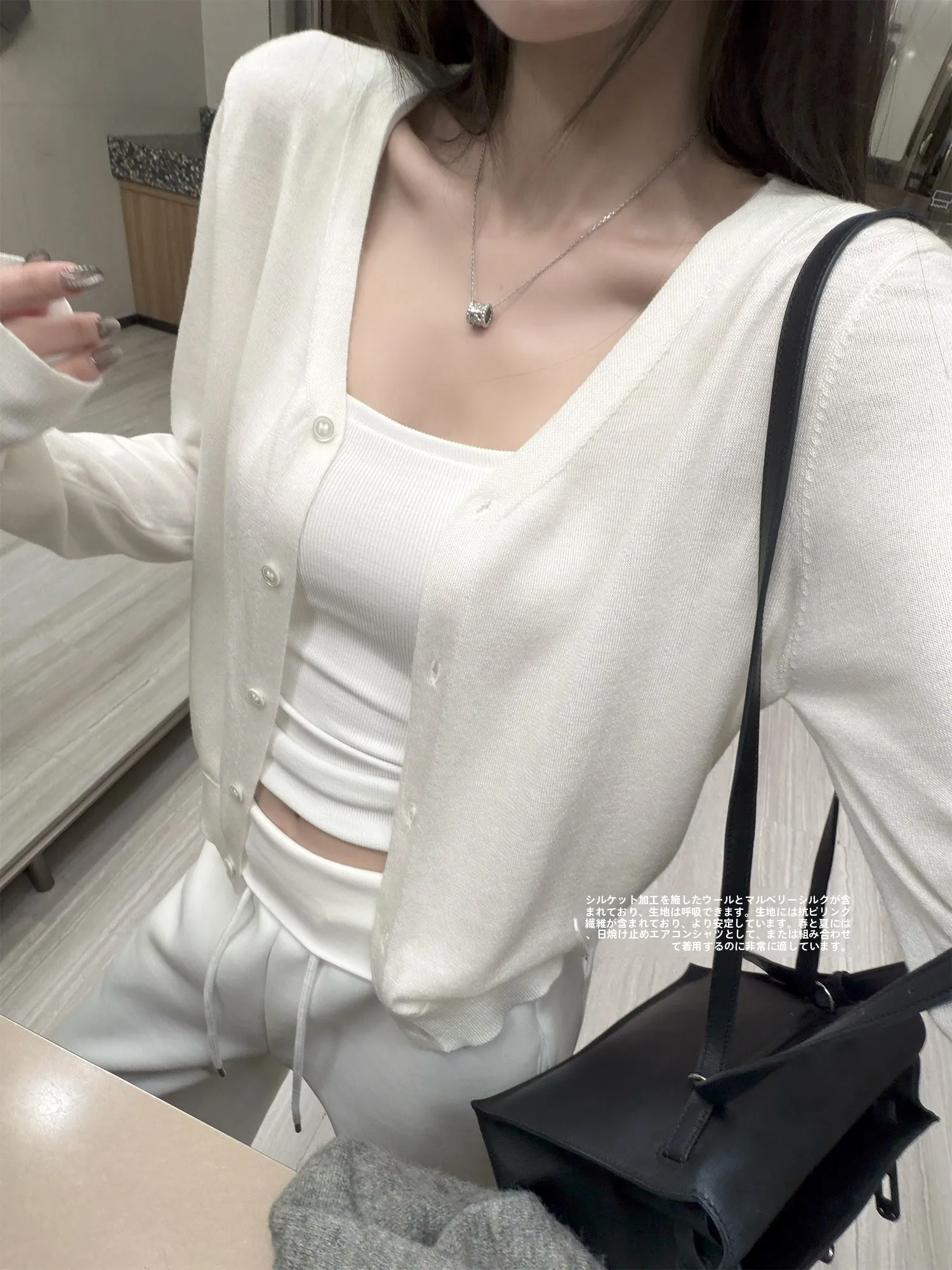 

Ultra Soft Knitted Wool Blend Sun Protection Cardigan V-Ne Long Sve Anti-Ball Sweater Spring Summer Women's Faion