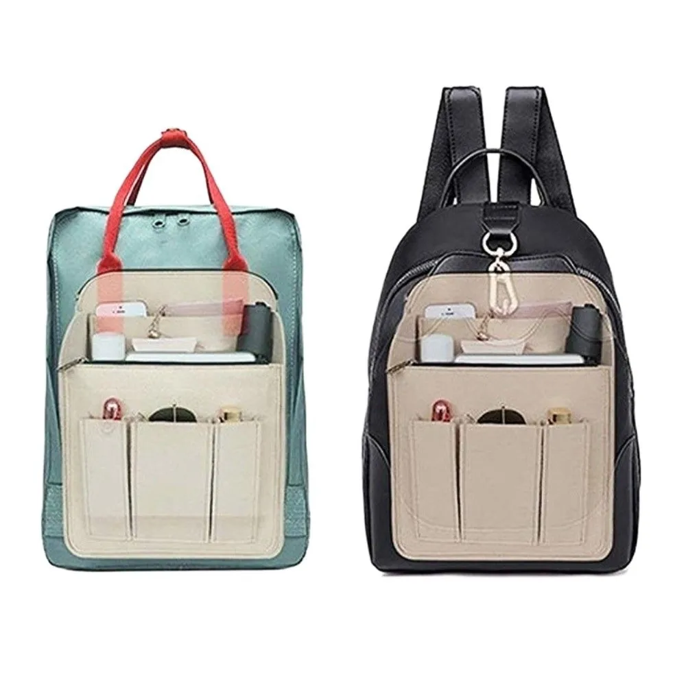 

Felt Backpack Organizer Insert Multi-Pocket Multi layer Rucksack Insert Large Capacity Solid Color Storage Bag Shoulder Bag