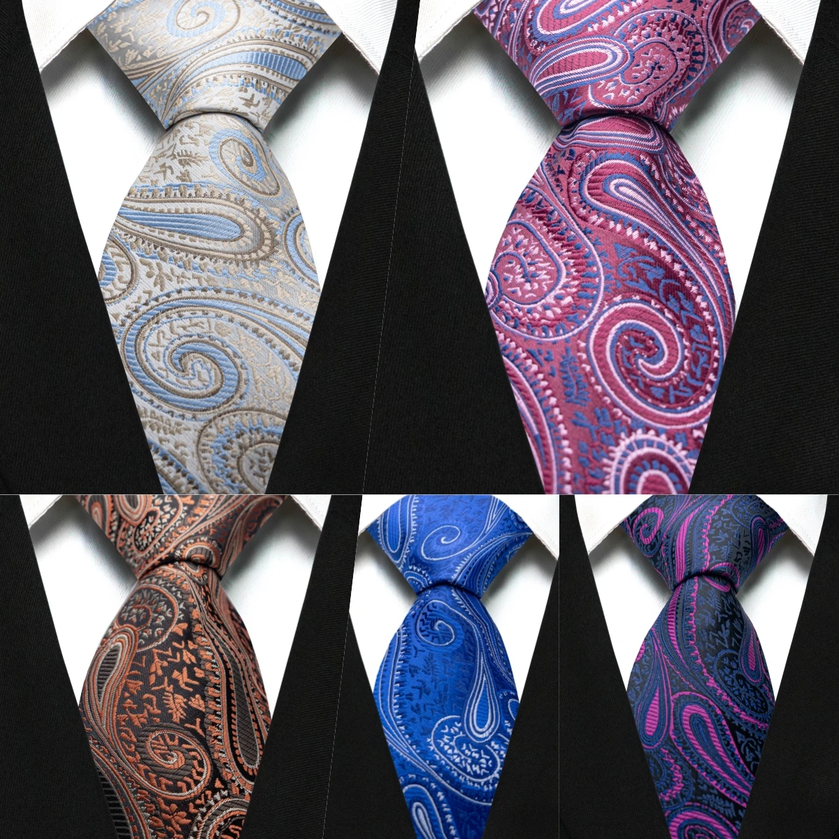 Men's Luxury Tie with Exclusive Design Pattern, Wedding Groomsman Accessory, Formal Suit Printed Tie, Casual and Versatile