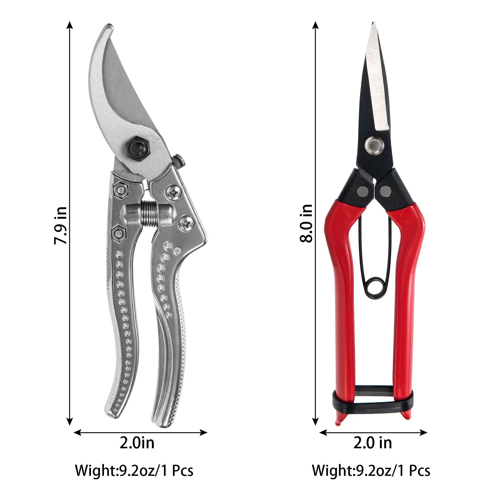 2Pcs Professional Garden Scissors Branch Pruner Tree Cutter Bypass for Efficient Plant Cutting and Trimming Pruning Hand Tools