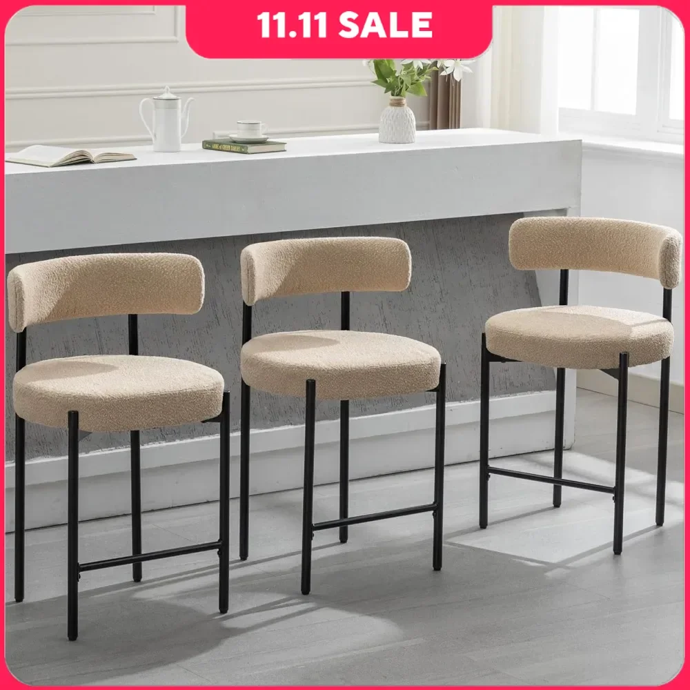 

24'' Bar Stools Set of 3, Counter Height, Counter Stools with Back, Bar Stools