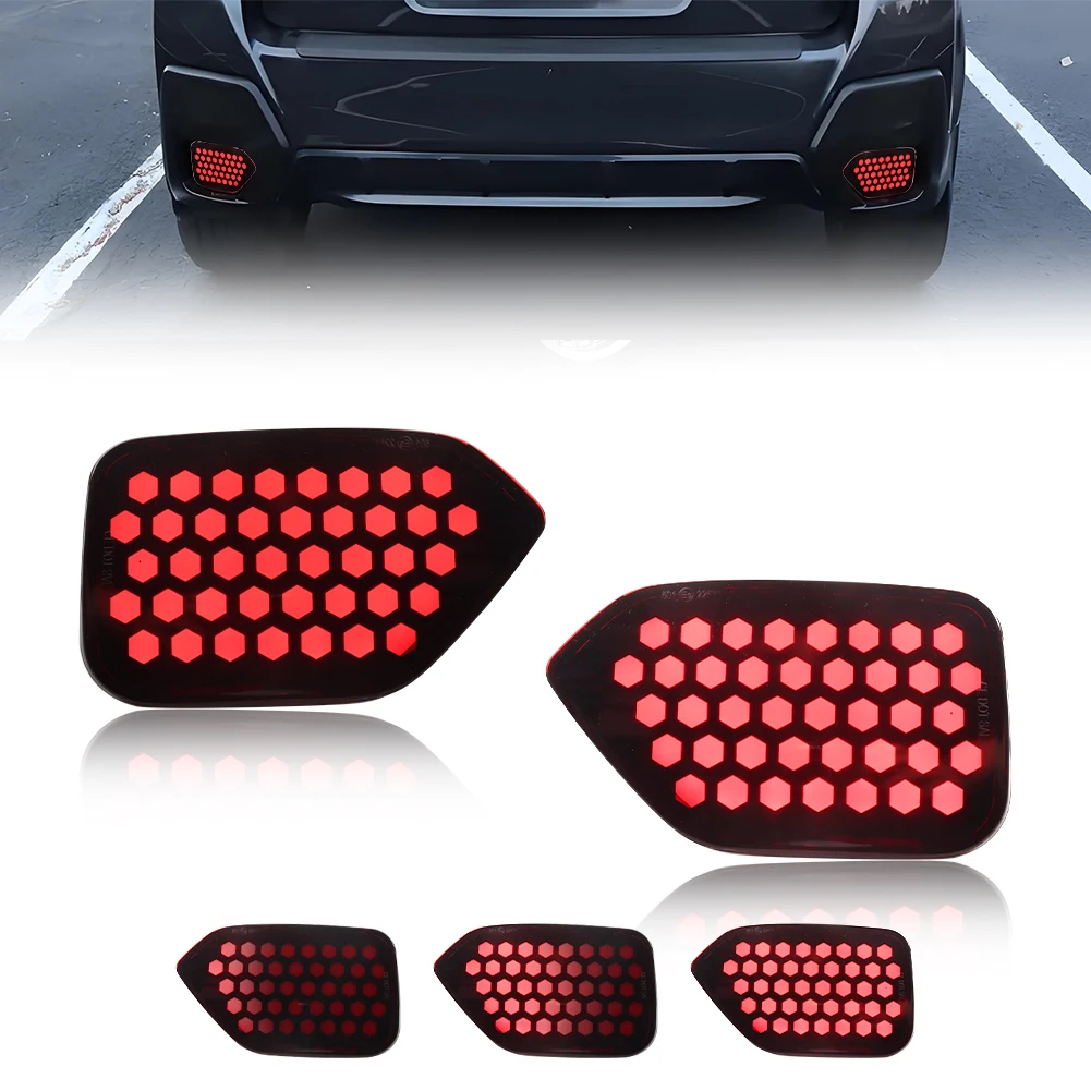 

2X Rear Tail Light Brake Light Backup Light Turn Signal Light Reflector Light With LED For 2018-2023 XV Subaru Crosstrek