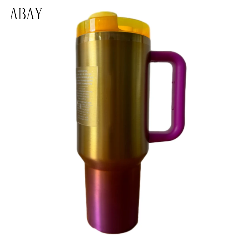 Tumbler with Handle Lid Straw  40 OZ Stainless Steel Vacuum Insulated Iced Coffee Mug Thermos Cup Silicone Boot