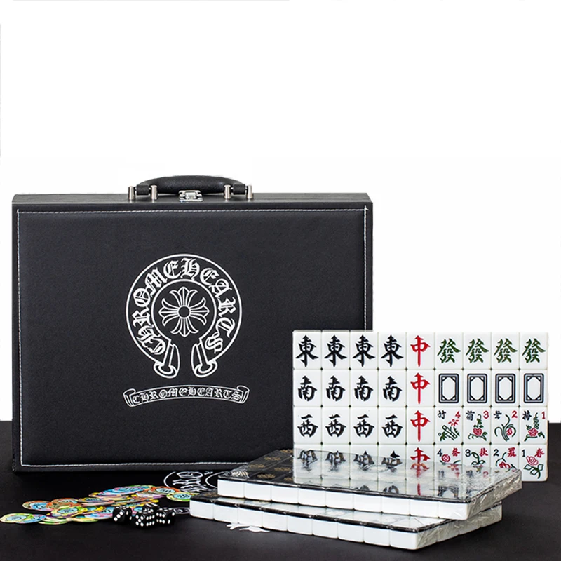 Hot Black cartoon mahjong piastrelle mahjong lucidate a mano per uso domestico 40mm mahjong confezione regalo mahjong gioco famiglia divertente regalo qualità mj14