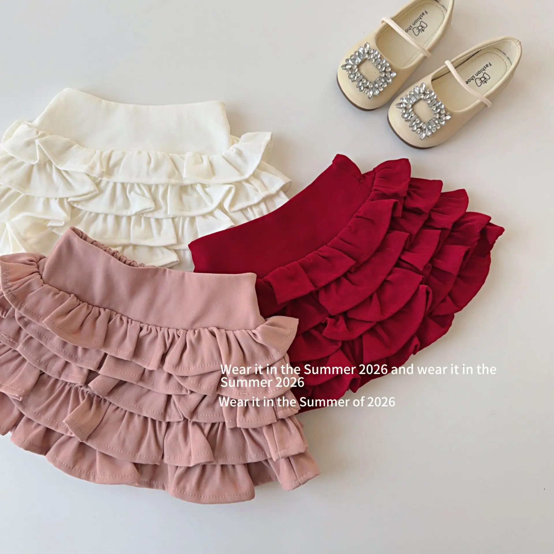 2026 Spring and Summer New Cake Skirt Three-dimensional Bud Princess Culottes Children's Elastic Waist Spice Girl Skirt