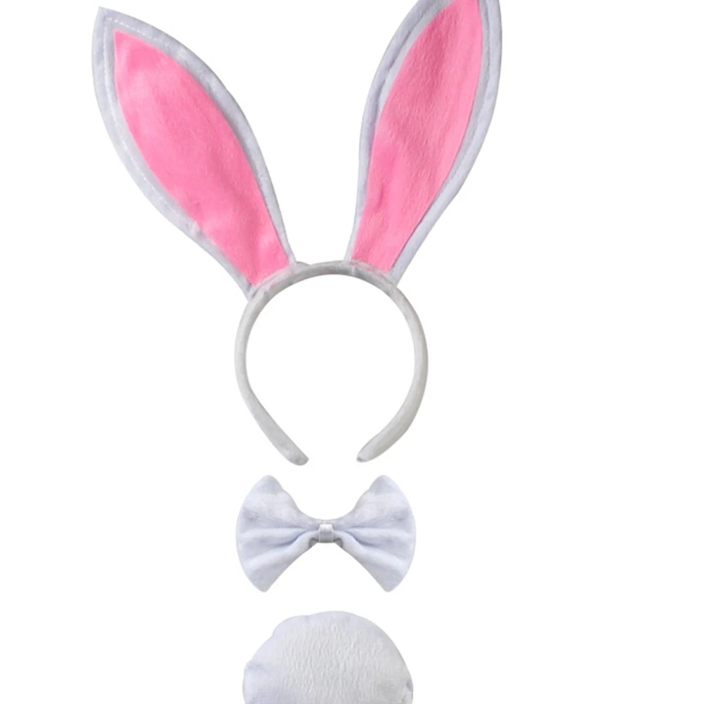 

1 set 1 Set Rabbit Shaped Hair Hoop Bow Tie Adorable Tail Gloves Supplies Cosplay Costume Cute Design Stage