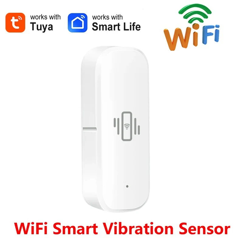 Tuya Smart Vibration Sensor WiFi Version Real-time Movement Alert Automation Residential Smart Life APP Notifications Alarm