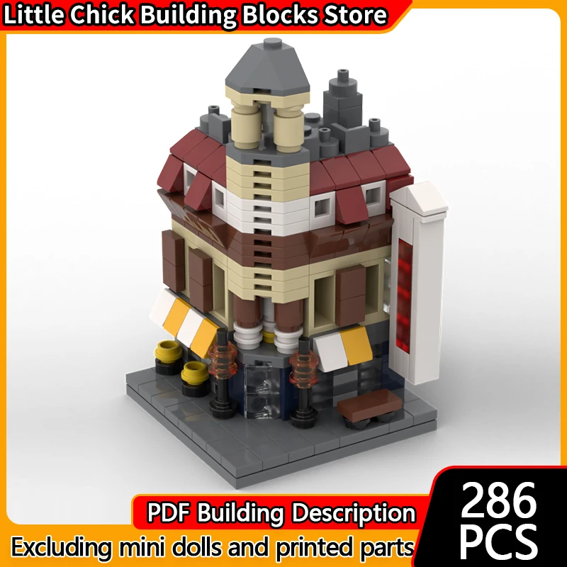 

City Street View Model MOC Building Bricks Mini Cafe Corner Modular Technology Children Holiday Gifts Assemble Toys Suit