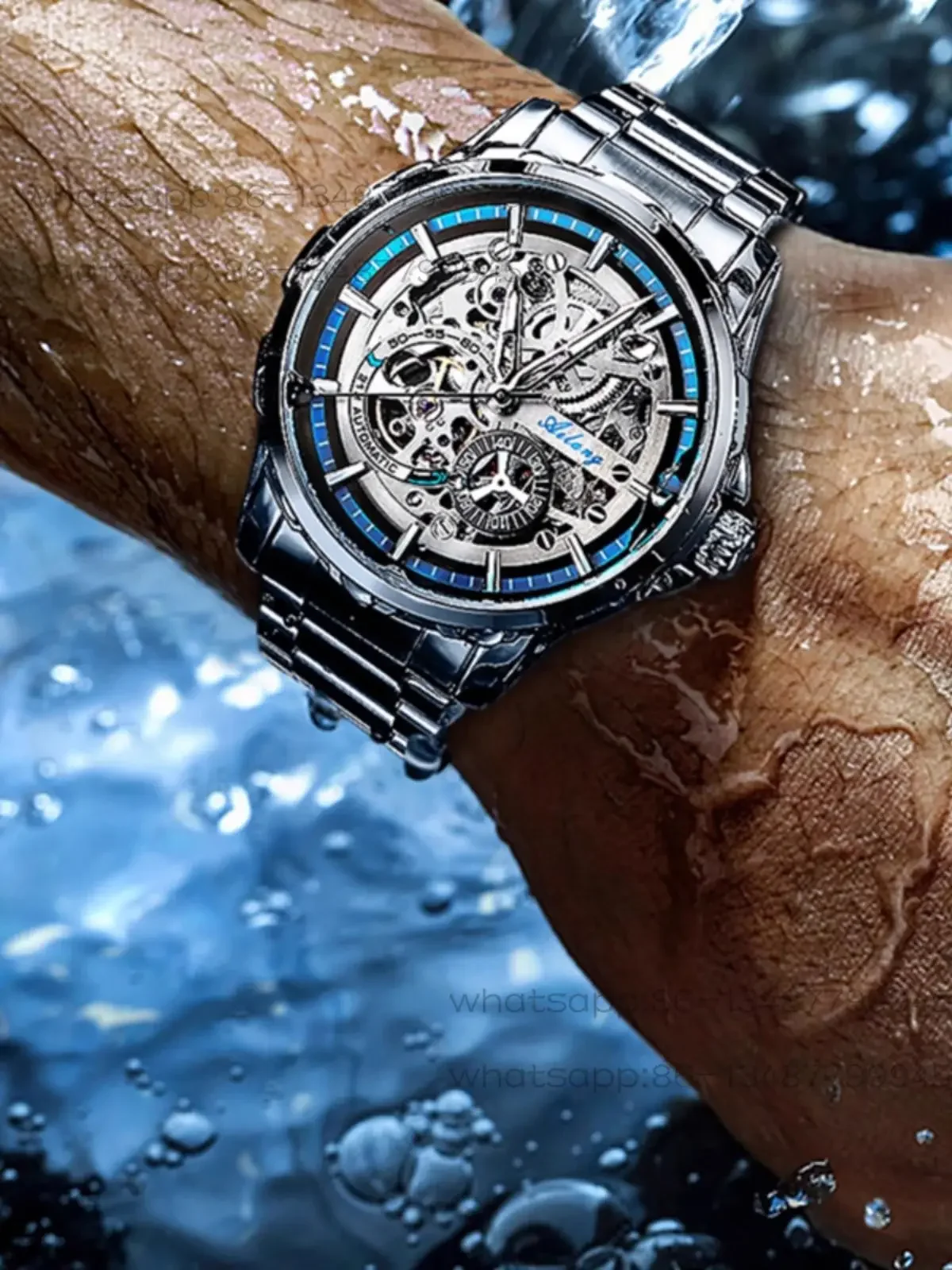 Men's Hollow Mechanical Watch Fully Automatic Fashion Luminous Waterproof Trend Brand Watch