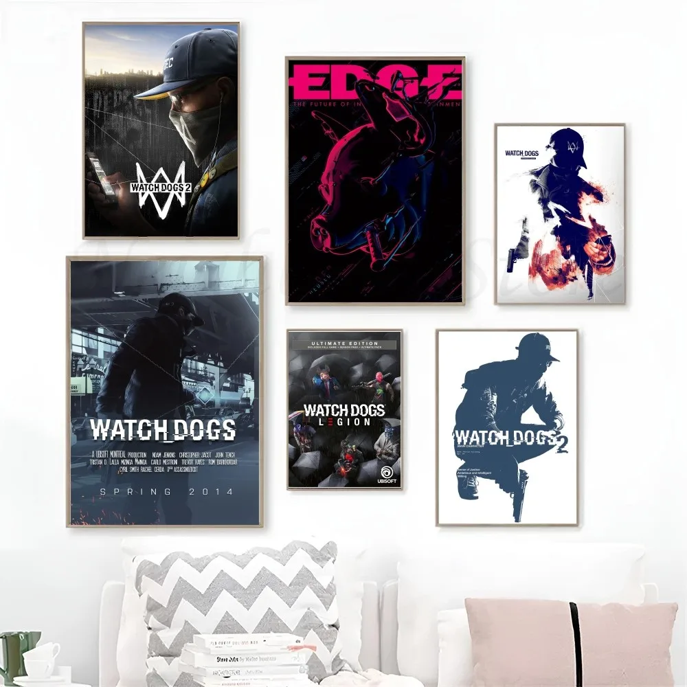 1pc Game Watch Dogs Legion Poster Art Poster Waterproof Paper Sticker Coffee House Bar Room Wall Decor