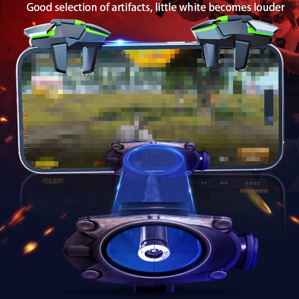 2 قطعة 6 إصبع الهدف اطلاق النار الألعاب الزناد ل PUBG أكل الدجاج قطعة أثرية غمبد تحكم ل أندرويد آيفون غمبد