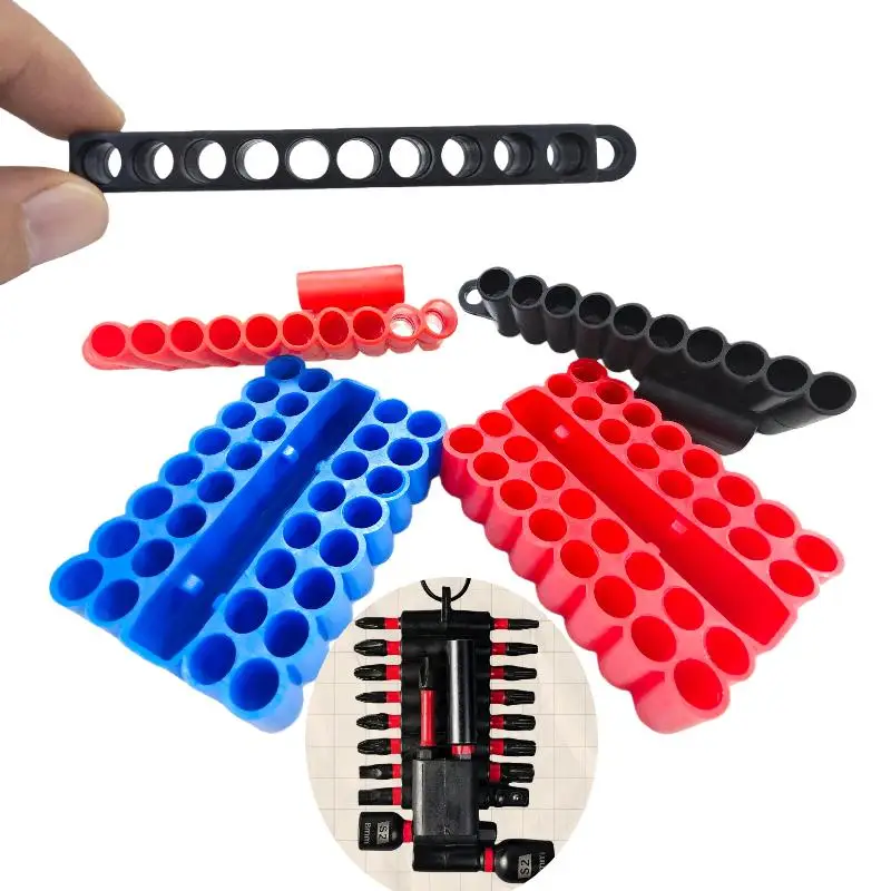 

Versatile Screwdriver Bit Holder Featuring 10/22/32 Spaces; Packaged in Sets of 2/3/5 for 1/4" Hex Shank Tools.