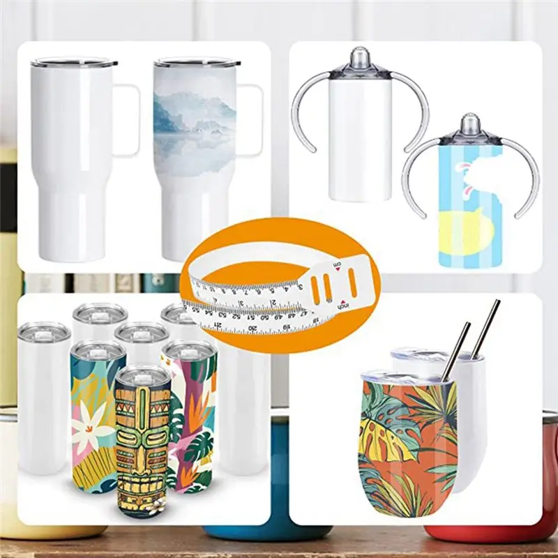 ABFW 3-Pack Width Measurer to Measure Circumference of Cups, Mugs, Glass Jars and Drinking Glasses DIY Crafts Maker