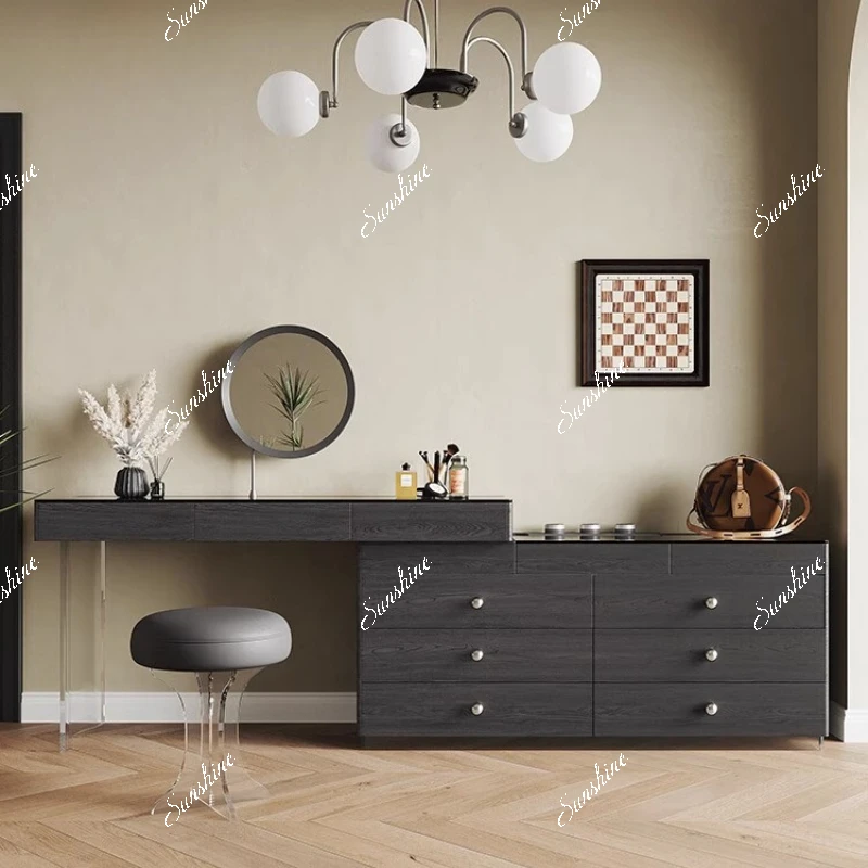 Retractable chest of drawers integrated corner mirror dressing table bedroom bed tail corner