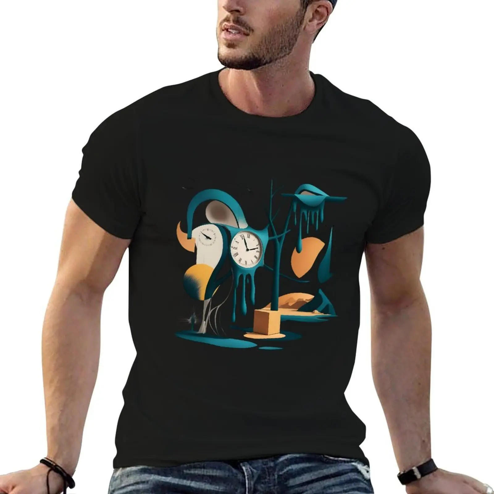T-shirt « Persistence of memory » pour homme, t-shirt décontracté en coton pour homme, t-shirt graphique vintage