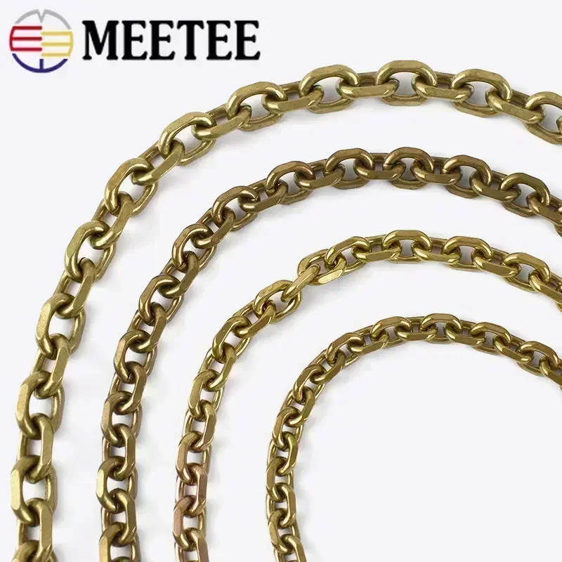 50/100CM Fashion Solid Brass Wallet Chain Men Belt Pants Keychain Trousers Jeans Metal Bag Chains DIY Leather Crafts Accessories