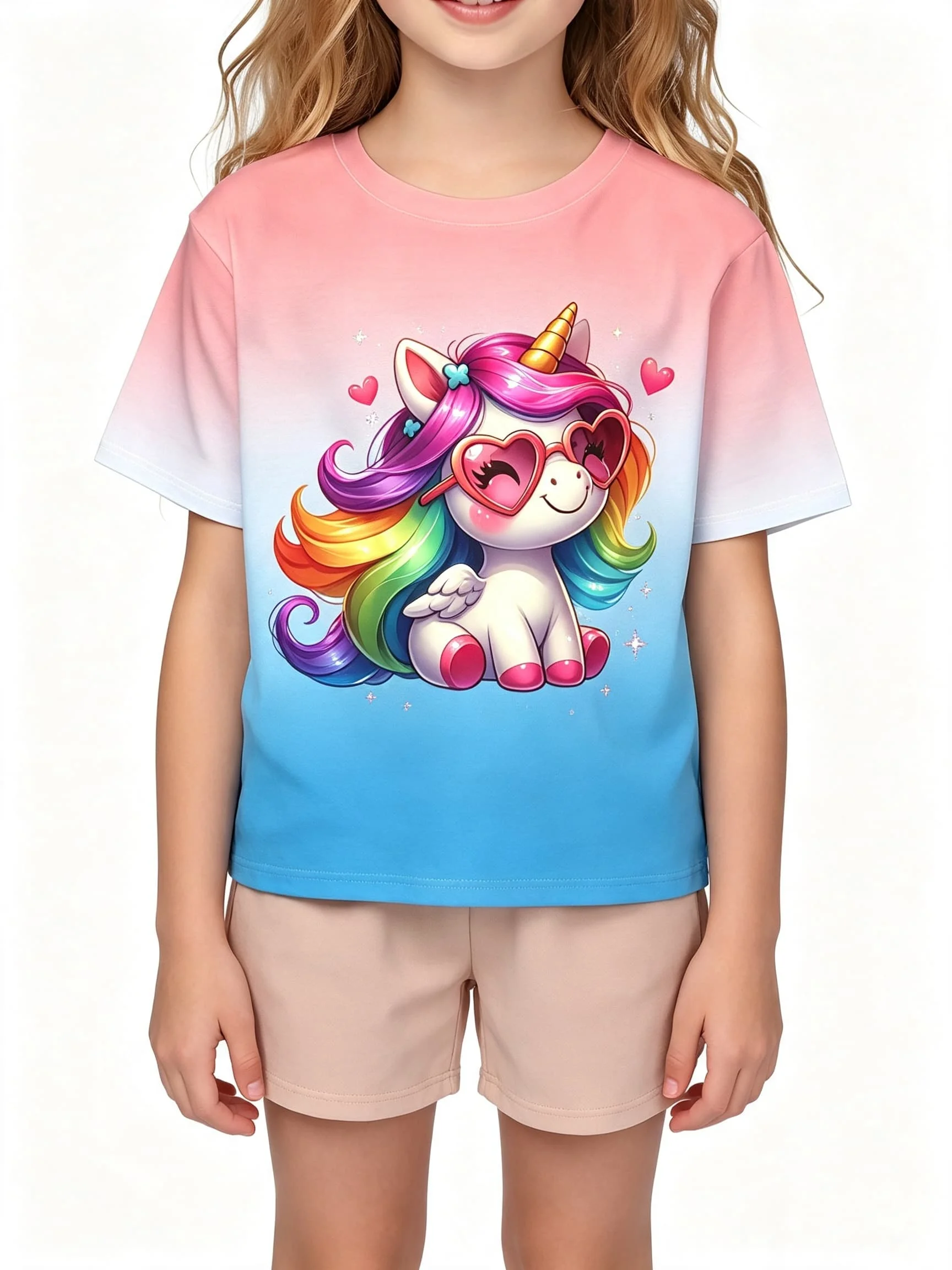 Summer Casual 3D Fairy Print Girl Top Men T Shirt Women Tee Boys Top Children Parent Child Quick Dry Short Sleeves Kids Tshirt