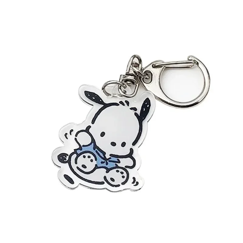 Sanrio Pochacco Decoration Keychain Anime Action Figures Cute Toy Car Desk Bag Decoration Q Figural Model Children Birthday Gift