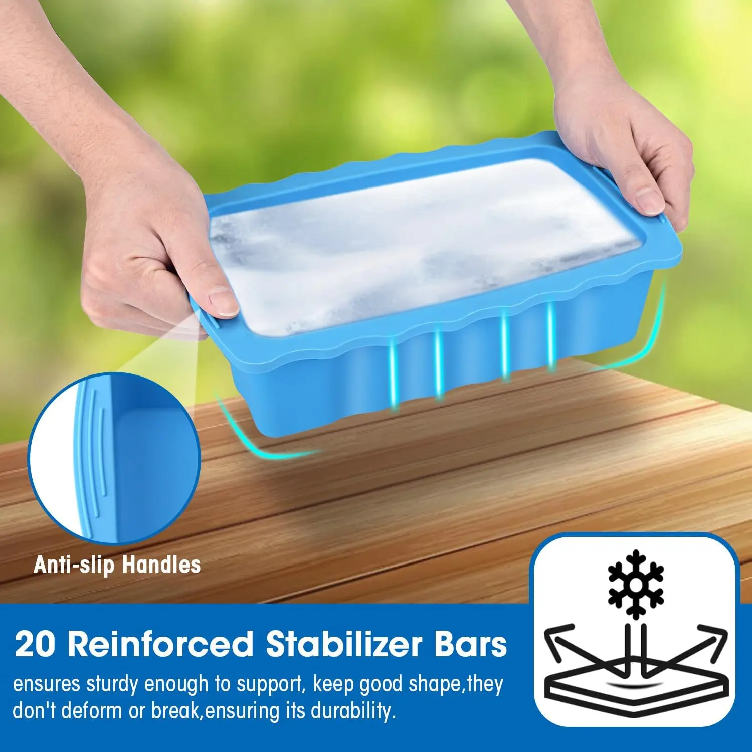 1/3/5PCS Extra Large Silicone Ice Mold Crate Efficient Freezing Ice Bath Large Ice Cube Mold Ice Bucket Ice Block Mold