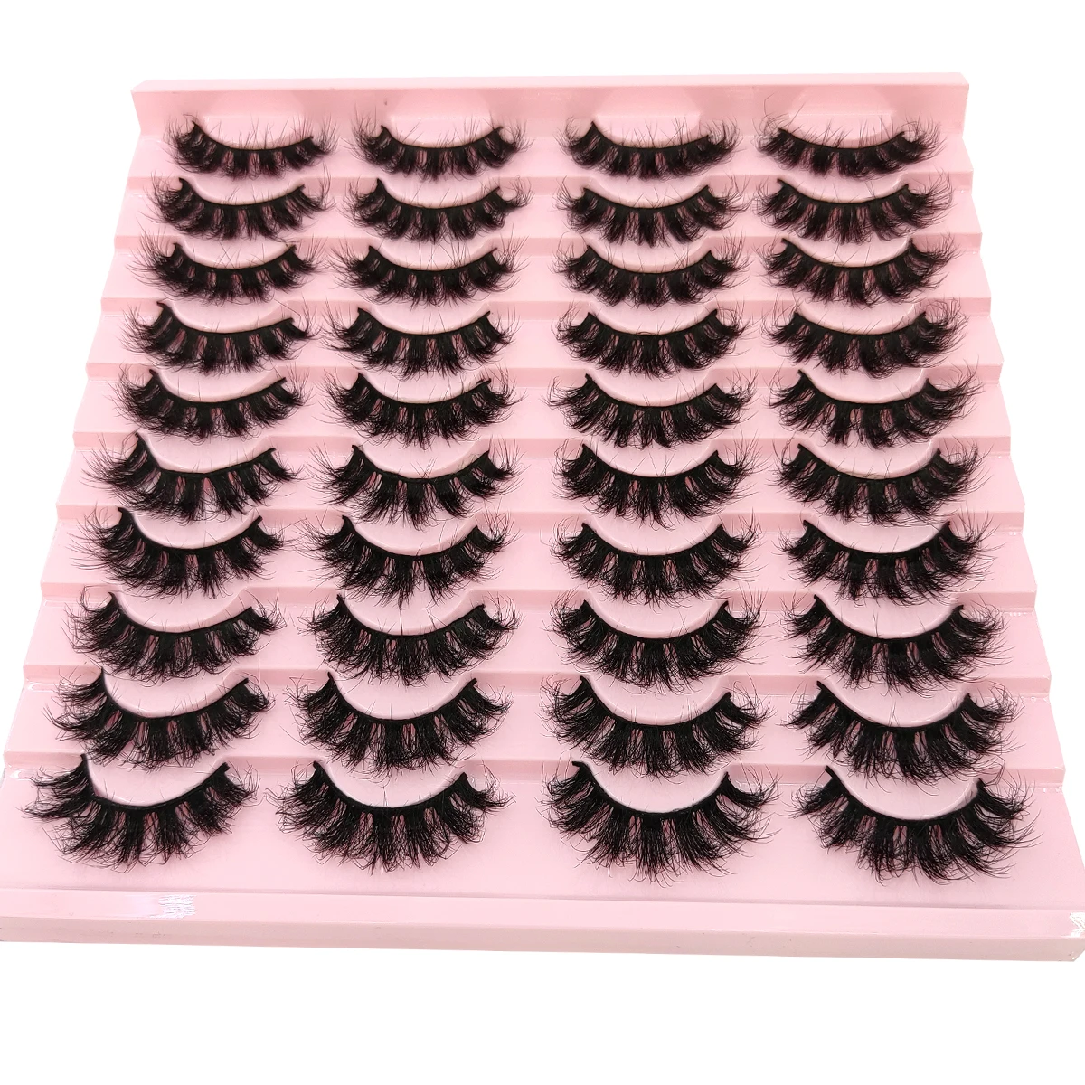 HBZGTLAD 新20ペア フェイクミンクまつげ ふわふわつけまつげ 太めボリューム ドラマチックキャットアイまつげ ロングストリップ ふわふわまつげパック