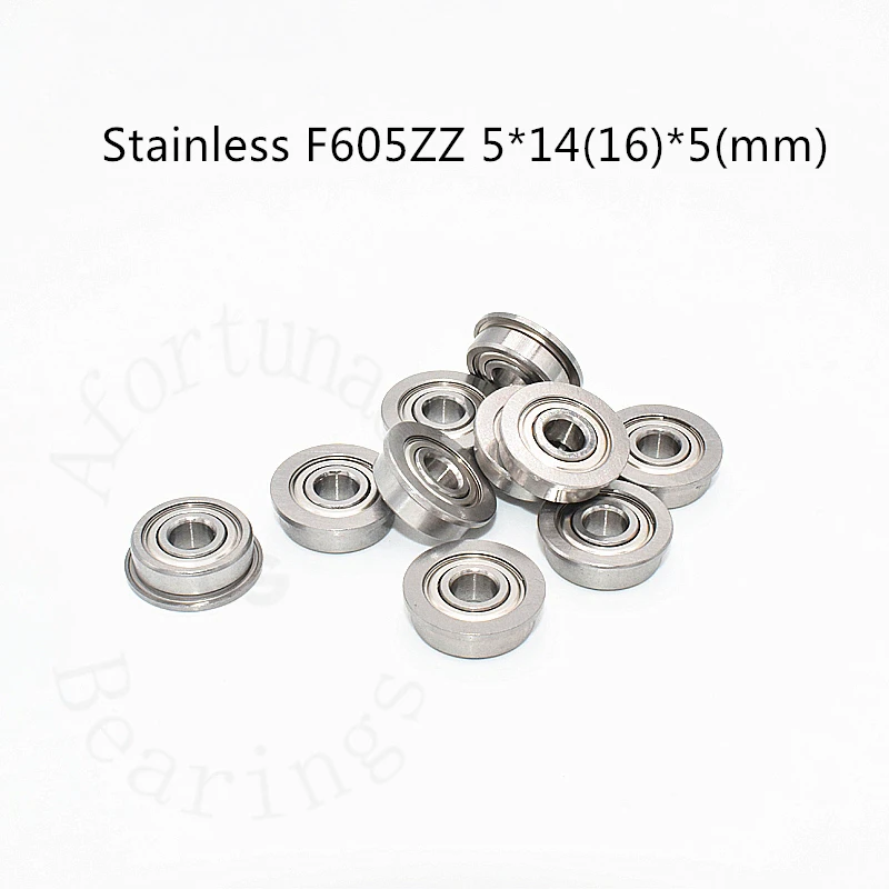 

Stainless steel Flange Bearing SF605ZZ 10pcs 5*14(16)*5(mm) Metal Sealed High speed Mechanical equipment parts