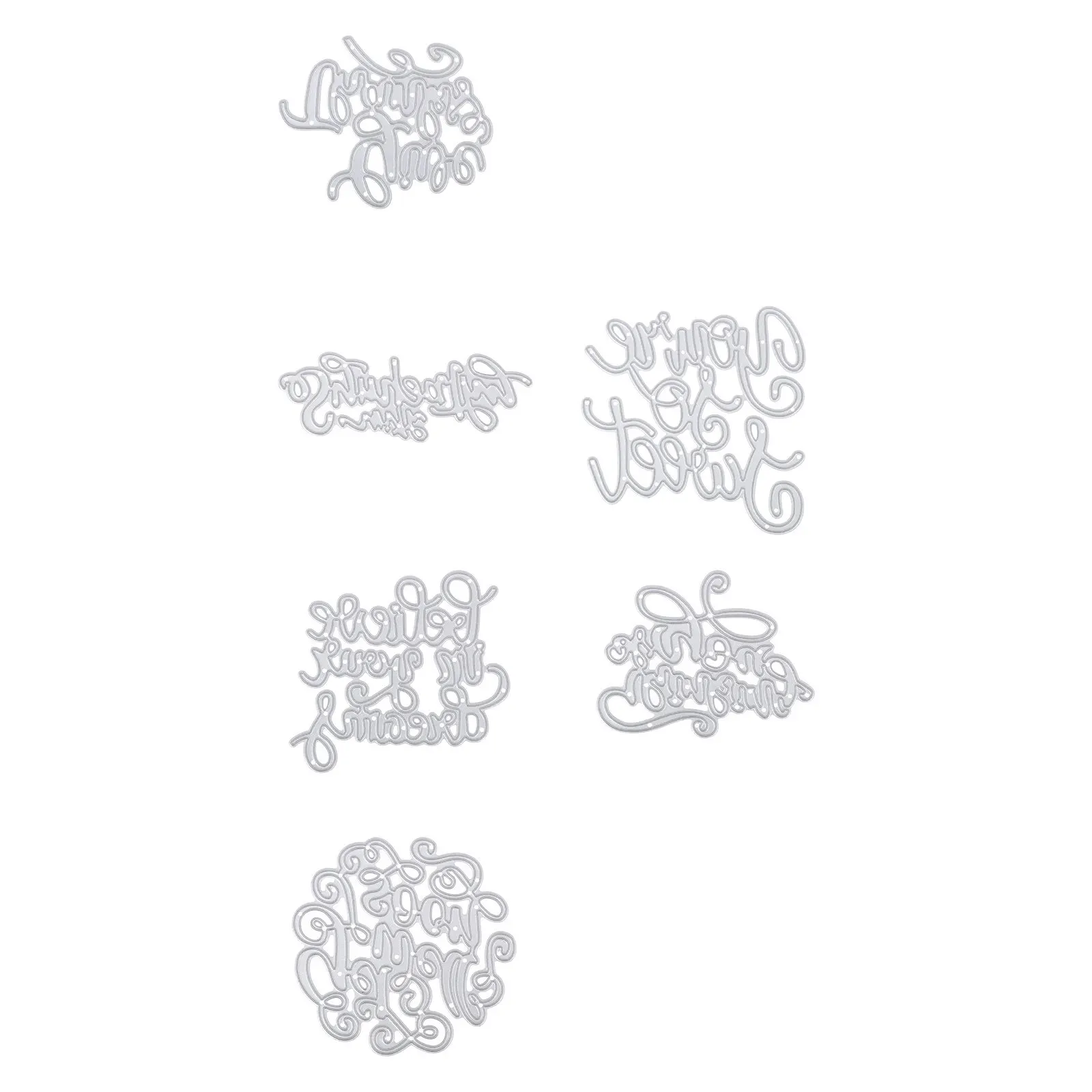 

6Pcs DIY Cutting Dies English Blessings Carbon Steel Stencil Template Scrapbooking Album Decor Craft Making Cutting Dies