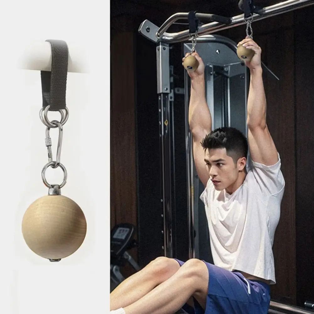 

Pull Up Bar Ball-shaped Grip Strength Trainer Wooden Stable Forearm Trainer Boating Workout Finger Strengthener Fitness