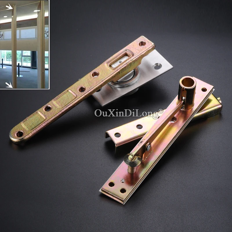 Durable 2Sets Heavy Duty Door Pivot Hinges 360° Freely Rotation Conceal Furniture Door Hinges Install Up and Down Loading 100KG