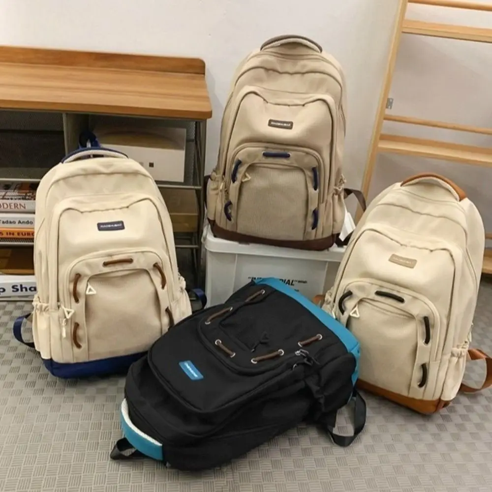 Школьный рюкзак большой емкости, повседневный рюкзак с регулируемыми ремнями, несколько карманов, школьная сумка, нейлоновый студенческий рюкзак для мужчин и женщин